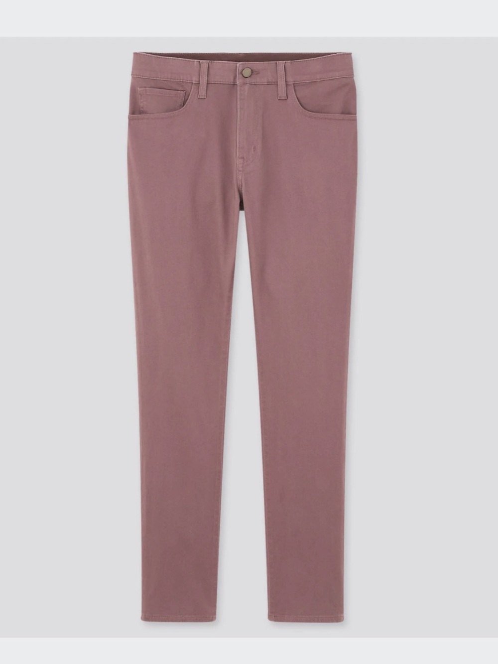 Uniqlo Men's slim / skinny tapered low rise jean in rose-brown